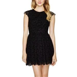 Aritzia Black Lace Cap Sleeve Dress